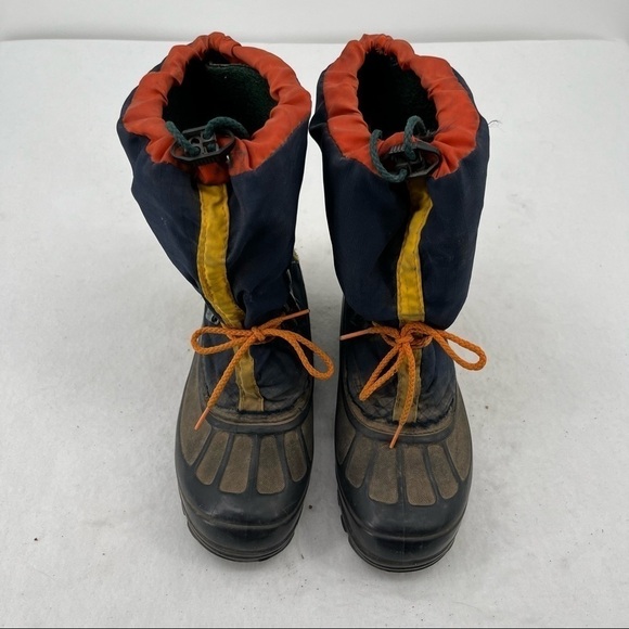 SOREL Youth Boys Kaufman Blue Yellow Orange Winter Snow Boots insulated size: 6 - Picture 6 of 6
